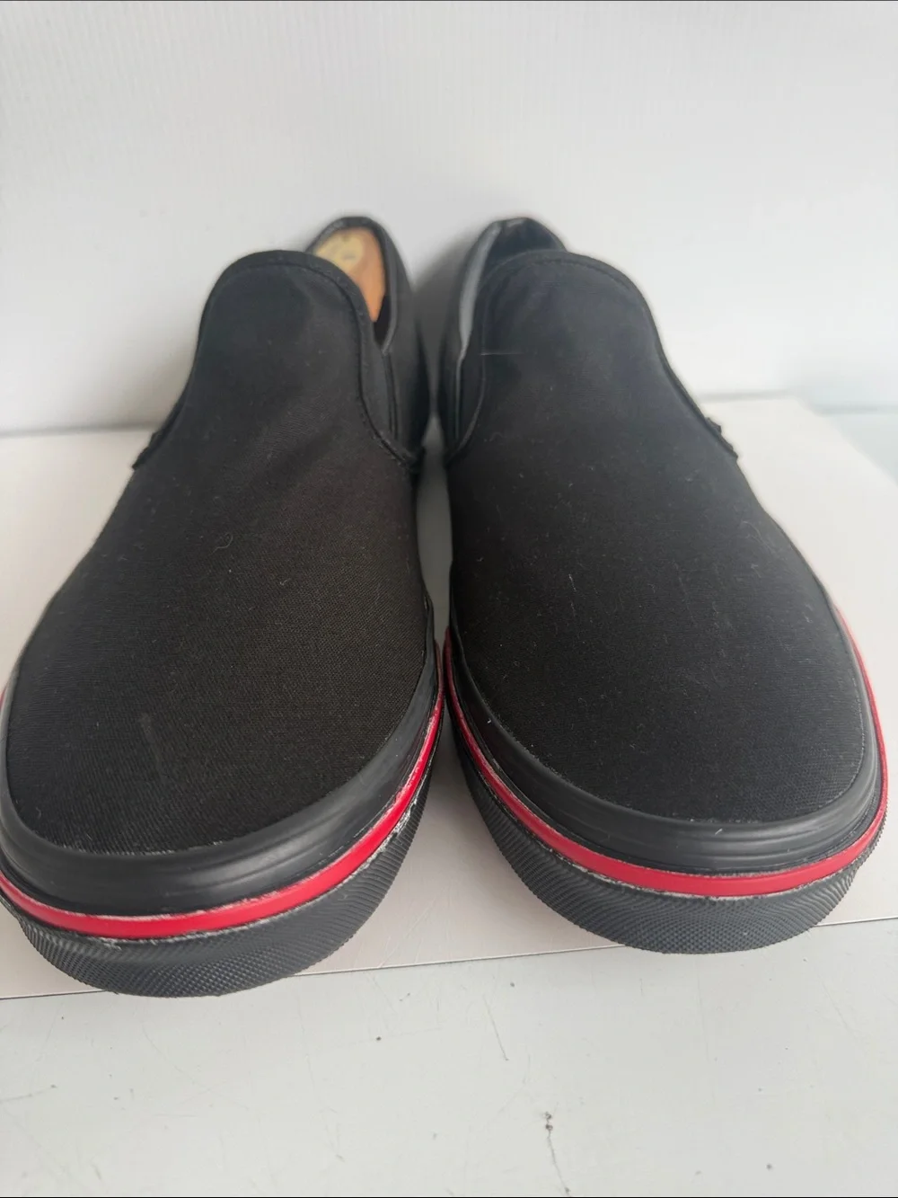 VANS FLAME WALL BLACK SLIP ONS SIZE 13 GREAT CONDITION LIMITED EDITION